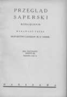 Przegląd Saperski: miesięcznik wydawany przez Dow&oacute;dztwo Saper&oacute;w Ministerstwa Spraw Wojskowych 1939 marzec R.12 Z.3