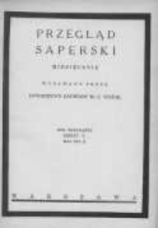 Przegląd Saperski: miesięcznik wydawany przez Dowództwo Saperów Ministerstwa Spraw Wojskowych 1939 maj R.12 Z.5