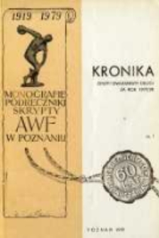 Kronika. Akademia Wychowania Fizycznego w Poznaniu Z.22 cz.1 1977/78