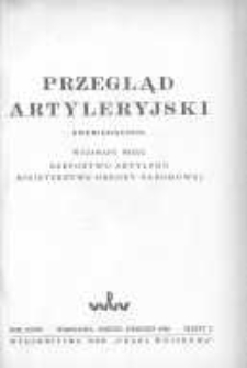 Przegląd Artyleryjski: dwumiesięcznik wydawany przez Szefostwo Artylerii Ministerstwa Obrony Narodowej 1950 marzec/kwiecień R.28 Z.2