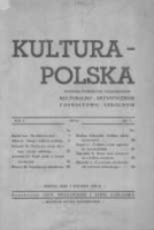 Kultura Polska: tygodnik poświęcony zagadnieniom kulturalno-artystycznym i oświatowo-szkolnym 1939(1943).01.01 R.1 Nr1