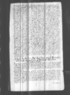 Artykuly na Rokoszu pod Sęndomierzem uchwalone w Wisliczy czytane