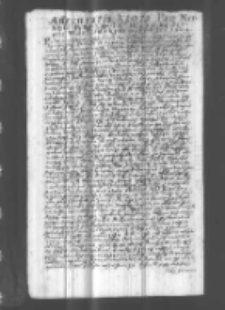 Assecuratia Ktorą pan Herbult Krolowi IEgo Mczij na seymie Warszawskijm uczynieł 1609