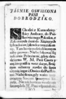 Splendor troyzakonnego cienia w S. Augustynie, w S. Benedykcie w S. Padewskim Antonim na swiat y swiatło Polskiego firmamentu dnieiący. Przy splendorach Elżbiety z Lubomirskich Sieniawskiey adumbrowany przez roku 1721
