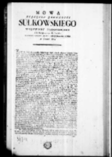 Mowa Xiążęcia Jegomości Sułkowskiego wojewody poznanskiego jako delegowanego do Examinu Kommissyi Rzpltey Skarbu Koronnego na seymie w Grodnie 1784