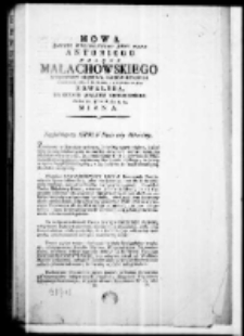 Mowa Jaśnie Wielmożnego Jmci Pana Antoniego Nałęcz Małachowskiego wojewody xięstwa Mazowieckiego Order&oacute;w Orła Białego i S. Stanisława kawalera na seymie walnym grodzieńskim dnia 22 8bra roku 1784 miana