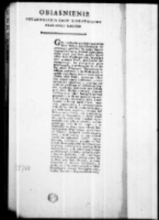 Obiasnienie ustanowienia Rady Nieustaiącey przy boku naszym. Projekt