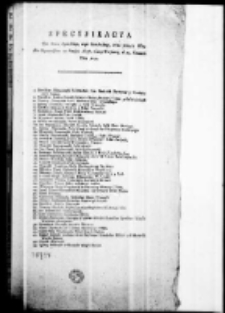 Specyfikacya osob stanu rycerskiego, czyli szlacheckiego, ktore przyięły mieyskie obywatelstwo na ratuszu miasta Starey Warszawy, d. 29 kwietnia roku 1791