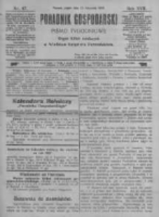 Poradnik Gospodarski. Pismo Tygodniowe. 1906.11.23 R.17 nr47