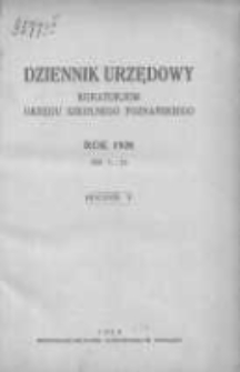 Dziennik Urzędowy Kuratorjum Okręgu Szkolnego Poznańskiego 1928.01.01 R.5 Nr1