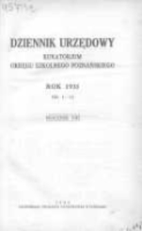 Dziennik Urzędowy Kuratorjum Okręgu Szkolnego Poznańskiego 1931.01.20 R.8 Nr1
