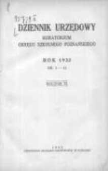 Dziennik Urzędowy Kuratorjum Okręgu Szkolnego Poznańskiego 1932.01.15 R.9 Nr1
