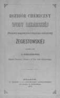 Rozbi&oacute;r chemiczny wody lekarskiej (szczawy magnezyowo wapienno żelazistej) żegiestowskiej wykonał i opisał A. Alexandrowicz