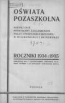 Oświata Pozaszkolna: dodatek do Dziennika Urzędowego Kuratorjum Okręgu Szkolnego Poznańskiego: poświęcony zagadnieniom pracy społeczno-oświatowej na terenie Okręgu 1934.10.22 R.1 Nr1