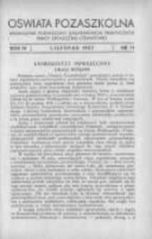 Oświata Pozaszkolna: miesięcznik poświęcony zagadnieniom praktycznym pracy społeczno-oświatowej 1937 listopad R.4 Nr11