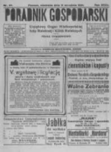 Poradnik Gospodarski. Pismo Tygodniowe. 1921.09.11 R.32 nr37