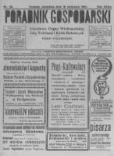 Poradnik Gospodarski. Pismo Tygodniowe. 1921.09.18 R.32 nr38