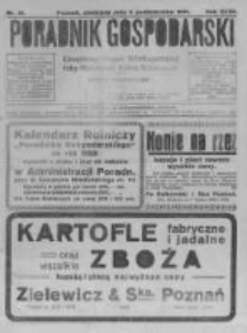Poradnik Gospodarski. Pismo Tygodniowe. 1921.10.09 R.32 nr41