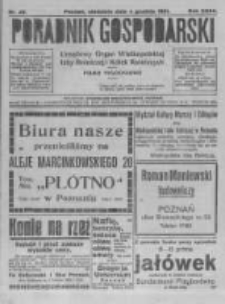 Poradnik Gospodarski. Pismo Tygodniowe. 1921.12.04 R.32 nr49