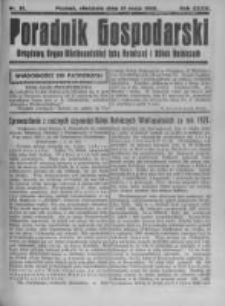 Poradnik Gospodarski. Pismo Tygodniowe. 1922.05.21 R.33 nr21