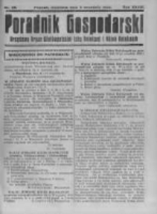 Poradnik Gospodarski. Pismo Tygodniowe. 1922.09.03 R.33 nr36