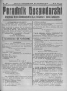 Poradnik Gospodarski. Pismo Tygodniowe. 1922.09.24 R.33 nr39