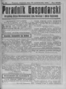 Poradnik Gospodarski. Pismo Tygodniowe. 1922.10.22 R.33 nr43