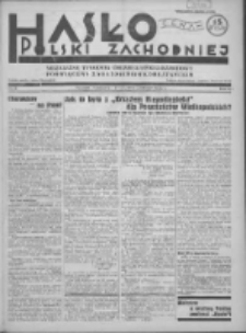 Hasło Polski Zachodniej: niezależny tygodnik chrześcijańsko-narodowy poświęcony zagadnieniom kombatanckim 1936.02.09 R.3 Nr6