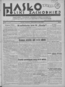 Hasło Polski Zachodniej: niezależny tygodnik chrześcijańsko-narodowy poświęcony zagadnieniom kombatanckim 1936.05.10 R.3 Nr19