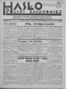 Hasło Polski Zachodniej: niezależny tygodnik chrześcijańsko-narodowy poświęcony zagadnieniom kombatanckim 1936.06.21 R.3 Nr24/25