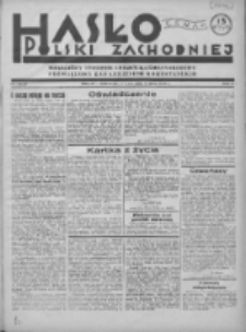 Hasło Polski Zachodniej: niezależny tygodnik chrześcijańsko-narodowy poświęcony zagadnieniom kombatanckim 1936.07.05 R.3 Nr26/27