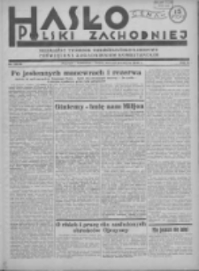 Hasło Polski Zachodniej: niezależny tygodnik chrześcijańsko-narodowy poświęcony zagadnieniom kombatanckim 1936.09.27 R.3 Nr38/39