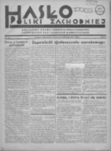 Hasło Polski Zachodniej: niezależny tygodnik chrześcijańsko-narodowy poświęcony zagadnieniom kombatanckim 1936.11.20 R.3 Nr45