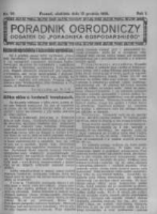 Poradnik Ogrodniczy. 1920.12.12 R.1 nr50