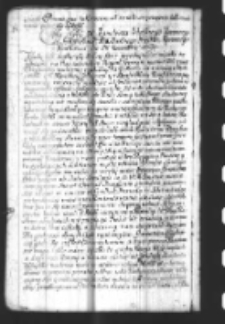 Copia Listu Jerzego Albrechta Denhoffa X Kanclerza Wielkiego Koronnego do Hieronima Augustyna Lubomirskiego Podskarbiego Wielkiego Koronnego z Krakowa die 5ta Novembris 1697