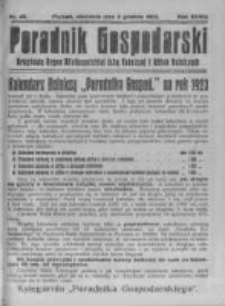 Poradnik Gospodarski. Pismo Tygodniowe. 1922.12.03 R.33 nr49