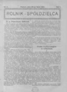 Rolnik Spółdzielca. 1924.07.20 R.1 nr8