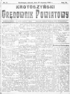 Krotoszyński Orędownik Powiatowy 1920.01.27 R.72 Nr5