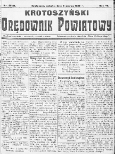 Krotoszyński Orędownik Powiatowy 1920.03.06 R.72 Nr20-21