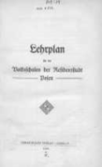 Lehrplan f&uuml;r die Volksschulen der Residenzstadt Posen