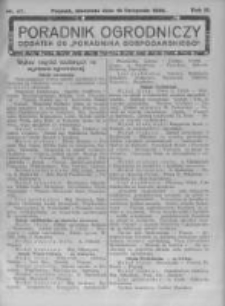 Poradnik Ogrodniczy. 1922.11.19 R.3 nr47