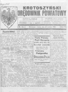 Krotoszyński Orędownik Powiatowy 1920.06.23 R.72 Nr54