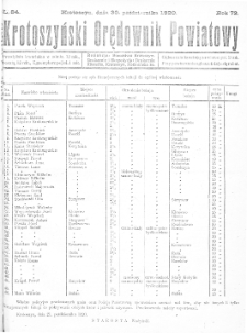 Krotoszyński Orędownik Powiatowy 1920.10.30 R.72 Nr84