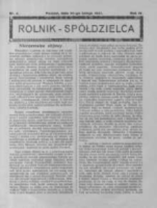 Rolnik Spółdzielca. 1927.02.20 R.4 nr4
