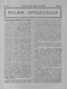 Rolnik Spółdzielca. 1927.05.15 R.4 nr10