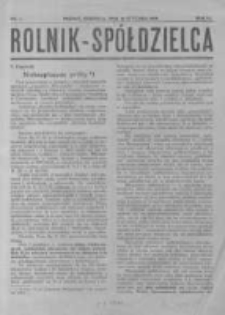 Rolnik Spółdzielca. 1929.01.13 R.6 nr1