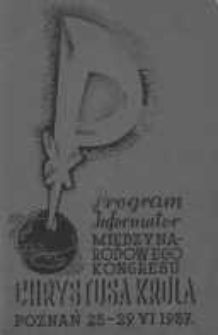 Program Informator: Międzynarodowy Kongres Chrystusa Kr&oacute;la; Congrs International du Christ-Roi; Internationaler Christ-K&ouml;nigs-Kongress: Poznań 25-29 VI 1937