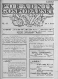 Poradnik Gospodarski. Pismo Tygodniowe. 1935.11.10 R.46 nr45