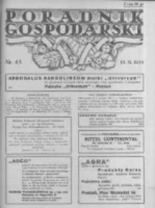 Poradnik Gospodarski. Pismo Tygodniowe. 1935.11.10 R.46 nr45