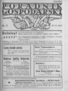 Poradnik Gospodarski. Pismo Tygodniowe. 1937.04.25 R.48 nr17